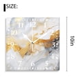 thumbnail image 2 of 10 Inch Wall Clock Battery Operated Silent Clock Decorative for Office, Kitchen, Outdoor, Living Room，White Marble with Gold Image, 2 of 4