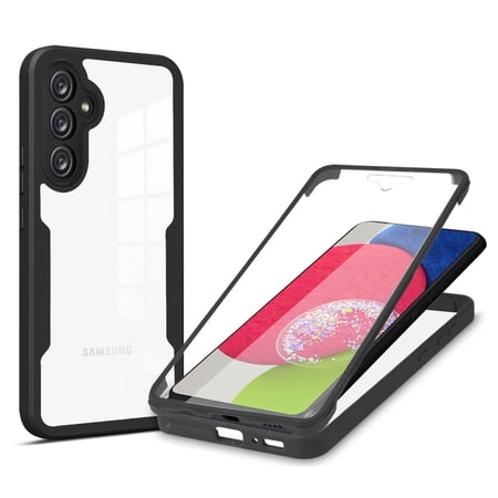 for Samsung Galaxy S26 Case with Built-in Screen Protector, Clear Shockproof Slim Full Body Protection Soft TPU Bumper Dual Layer Rugged Cover for Samsung Galaxy S26, Black