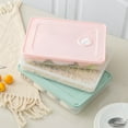 thumbnail image 2 of Organizador de congelador para dumplings, color rosa, con tapa individual y base transparente, ideal para almacenar y conservar alimentos en el refrigerador., 2 of 6