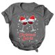 thumbnail image 2 of Gibobby Tops navideños para mujer Navidad Copa de de nieve Impresión O Cuello Manga corta Camiseta suelta Blusa Tops(Gris,G), 2 of 4