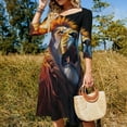 thumbnail image 4 of Colorful Galaxy Lion Roar Dress Summer Dresses Woman Street Style Big Size Casual Dress, 4 of 9