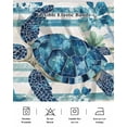 thumbnail image 7 of Blue Sea Turtle Bed Skirt Queen Size 16" Drop Blue Floral Starfish Retro Striped Ruffled Wrap Around Bed Skirts Adjustable Elastic Bedskirt Dust Ruffle for Queen Size Bed, 7 of 7
