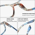 thumbnail image 4 of MAGIMODAC Anti Blue Light Reading Glasses Floral Spring Hinges Blue Light Blocking Eyeglasses Eyewear Readers (Blue, +3.0), 4 of 6