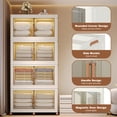 thumbnail image 5 of 4 Tiers Foldable Storage Bins,144Qt Versatile Foldable Containers,Stackable Closet Organizers and Storage with Double Door and Wheels for Toys,Snacks,Books,Clothes, 5 of 8