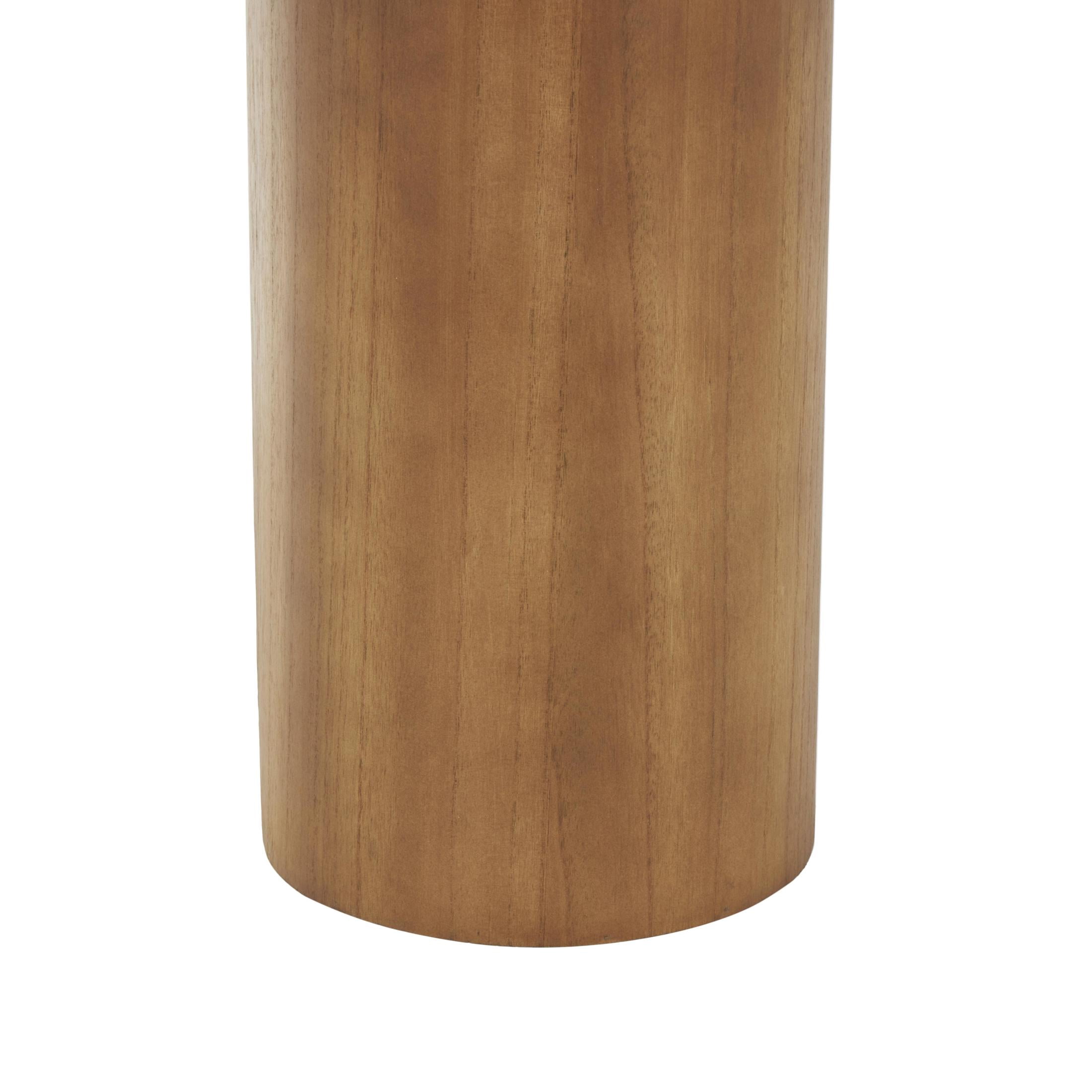 DecMode 15" x 23" Brown Wood Pedestal Accent Table with Rounded Square Top, 1-Piece