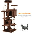 thumbnail image 6 of HomGarden 53'' Multi-Level Cat Tree Condo Cat Tower W/Scratching Posts & Plush Perch, Brown, 6 of 10