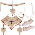 thumbnail image 1 of Ensemble de Mariage Ras du Cou Plaqué Or avec sheeshpatti pour Filles et Femmes, 1 of 1