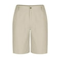thumbnail image 6 of QATAINLAV Linen Dress Shorts for Men Comfortable Loose Fit 7 Inch Inseam Breathable Beach Shorts Casual Straight Work Short Pants with Pockets Khaki XXXL Birthday Gifts, 6 of 7