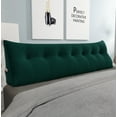 thumbnail image 4 of WOWMAX Large Bolster Triangular Reading Backrest Positioning Support Wedge Pillow Headboard for Day Bed Bunk Bed RV/Trailer with Removable Cover 76 Inches Velveteen Green, 4 of 7