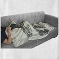 thumbnail image 5 of Eiffel Tower Soft Flannel Fleece Blanket, Paris Sketches Silhouette Classic Landscape Traffic Monochrome Illustration, Cozy Plush for Indoor and Outdoor Use, 50" x 60", Black Cream, by Ambesonne, 5 of 5