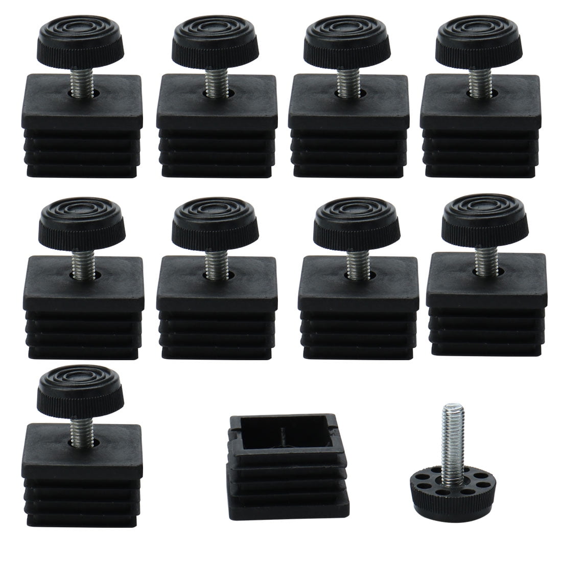 Leveling Feet 40 x 40mm Square Tube Inserts Kit Furniture Glide Adjustable Leveler for Chair