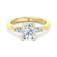 thumbnail image 2 of Wave - Moissanite Radiant Cut Lab Diamond Engagement Ring with Tapered Baguette Sidestones, 2 of 4