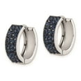 thumbnail image 7 of Auriga Fine Jewelry 925 Sterling Silver RH-plated Navy Preciosa Crystal Hinged Hoop Earrings for Women, 7 of 7