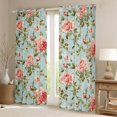thumbnail image 2 of Homewish Retro Country Flower Black Out Curtains,Rustic Farmhouse Cabin Curtains Pack of 2 (42x63 Each),Pink Green Bedroom Curtains For Girls Teens,Luxury Bedroom Decor, 2 of 6