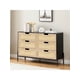 thumbnail image 5 of Natural rattan 6 - cajón cómoda con spacious almacenamiento, wood chest con metal legs para dormitorio, sala de estar, hallway, y entrada (5 cajones available), 5 of 8