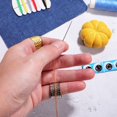 thumbnail image 4 of LEEYNEER 2 Pcs Thimble Sewing Hand Tools Embroidery Needles Metal Finger Shield Finger Protector Thimble For Hand Sewing, 4 of 6