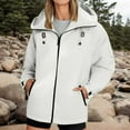 thumbnail image 2 of Plus Size Rain Jacket Women Windbreaker Hooded Jackets Sun Protection Lightweight Jacket Packable Waterproof Rain Coat Hiking Functional Windbreaker Work Coat (White,3XL), 2 of 4