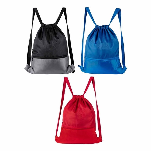 Paquete 100 piezas Bolsa mochila con bolsillo frontal con cierre rojo 36 x 44