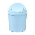 thumbnail image 2 of AuroraX 2.6L Desk Trash Can with Swing Lid Mini Cute Sky Blue Wastebasket Stylish Plastic Contemporary Garbage Bin, 2 of 6