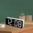 thumbnail image 3 of Reloj despertador de escritorio LED digital con pantalla grande y función de repetición para uso al lado Negro reflejado, 3 of 9