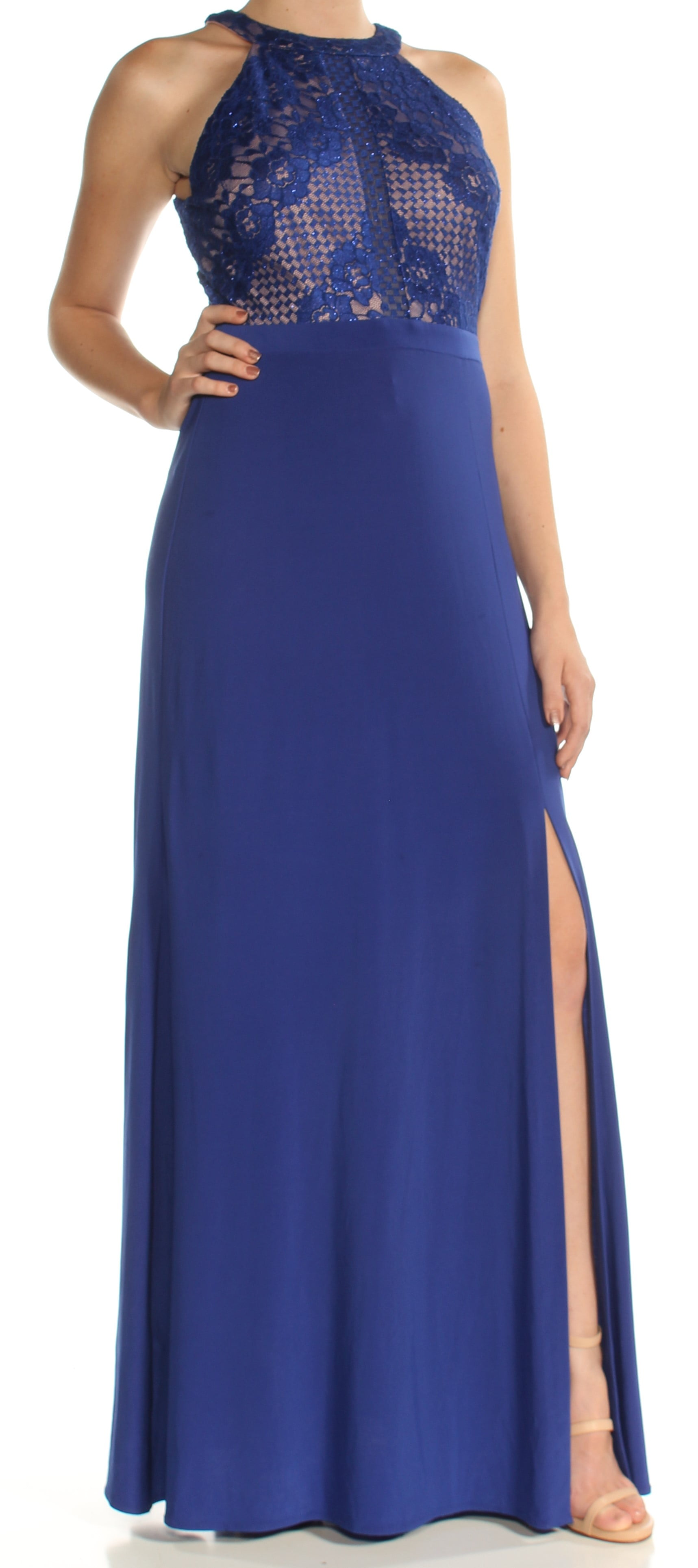 nightway lace halter gown