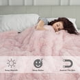 thumbnail image 5 of Junovo Soft Velvet Weighted Blanket,20lbs Queen Size Fluffy Heavy Blanket,60"x80", Pink, 5 of 7