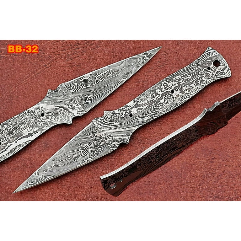 Lot of 5 Full Tang Damascus Steel Blank Blade Knife for Knife