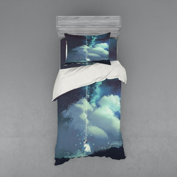 Christmas Duvet Cover Set, Handmade Vivid Xmas Balls Italian Tradition Symbolic Noel Time Yuletide Print, Bedding Set with Shams and Fitted Sheet, 3 Sizes, by Ambesonne