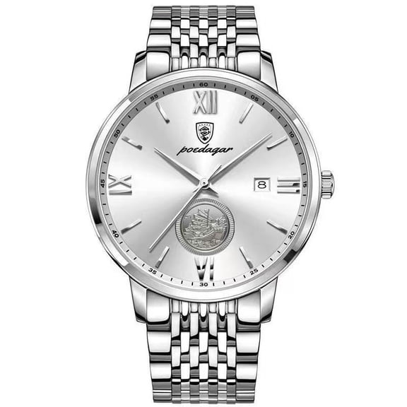 POEDAGAR Men Watch Top Brand Luxury Gold Stainless Stain Quartz Watches Waterproof Luminous Date Business Men's Wristwatch Man
