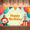 thumbnail image 4 of LUUFILx Colorful Clown Happy Birthday Backdrop Banner for Kids Party Decorations Photography Props Festive Background Balloon Decorations Party Supplies, 4 of 7