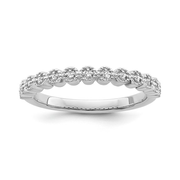 Araiya Fine Jewelry 10K White Gold Round-shape Lab Grown Diamond Fashion Band Ring ( 1/20 cttw, D-F Color, VS Clarity) Size 10