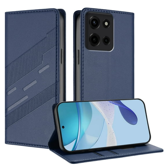 Wallet Case for Motorola Moto G Power 5G 2025, PU Leather Flip Cover with RFID Blocking Card Slots & Cash Pocket, Magnetic Closure Kickstand TPU Inner Shell Shockproof for Men Women Business, Darkblue