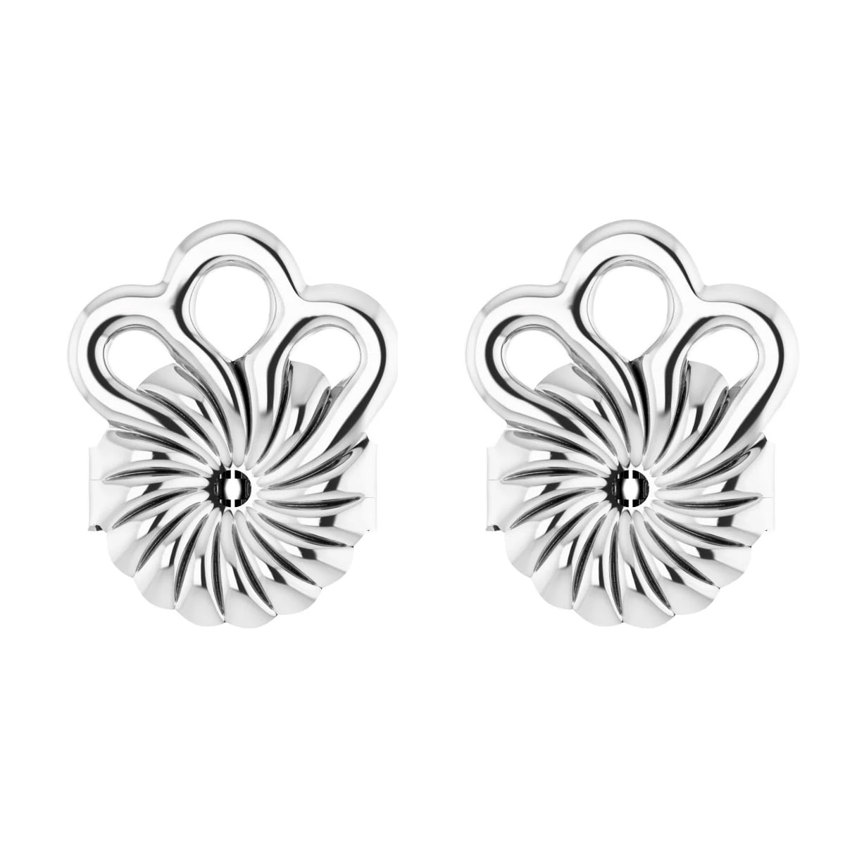 SuperJeweler 14K White Gold 8mm Earring Stabilizer Backs for Heavy Earrings for Women