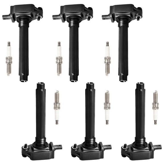 ISA Ignition Coil and Platinum Spark Plugs For Dodge Chrysler VW 200 300 Challenger Avenger Charger Durango Journey Grand Cherokee Caravan Wrangler Routan 3.6 V6 Set of 6 Replacement for UF648 97390