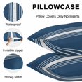thumbnail image 4 of Navy Blue White Stripe Outdoor Pillow Covers 18x18 Inch Throw Pillow Covers Set of 2 Waterproof Decorative Pillow Cases Modern Rustic Vertical Striped Cushion Covers for Patio Furniture Garden Couch, 4 of 8