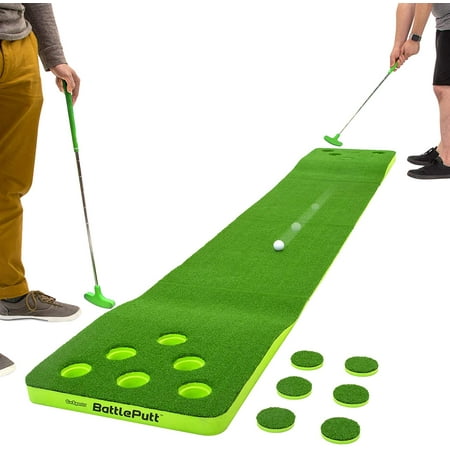 GoSports BattlePutt Golf Putting Game  2-on-2 Pong Style Play with 11 ft Putting Green  2 Putters and 2 Golf Balls