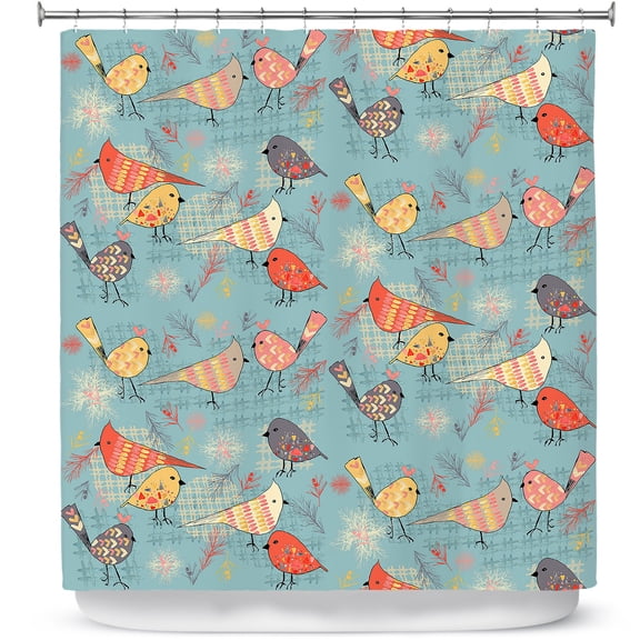 Shower Curtains 70" x 93" from DiaNoche Designs by Julie Ansbro - Outline Birdies