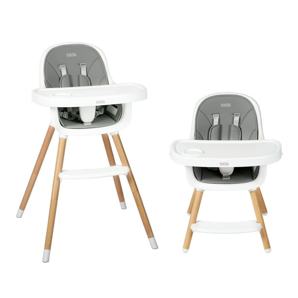 Kinder King 3 In 1 Wooden Baby High, Grey Wooden High Chair With Tray