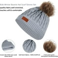 thumbnail image 4 of GRNSHTS Kids Hat Scarf Gloves Set, 3PCS Kids Winter Beanie Hat Scarf Gloves Set with Knit Thick Warm Fleece Lined for 1-6 Years Old (Grey), 4 of 7