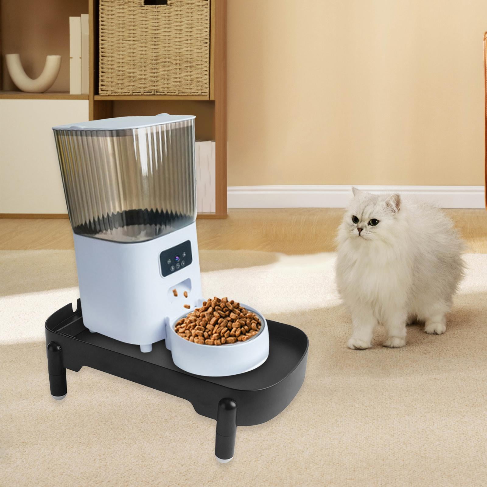balikha Feeder Stand Simple to Use Elevated Holder for Automatic Feeders for Home Dogs Black