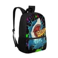 thumbnail image 2 of Uorisanigo Pizza Shark Backpack School Bags for Kids Children, Large Capacity Elementary School Bag Travel Backpacks Preschool Casual Daypack with Adjustable Padded Straps(17 inch), 2 of 6