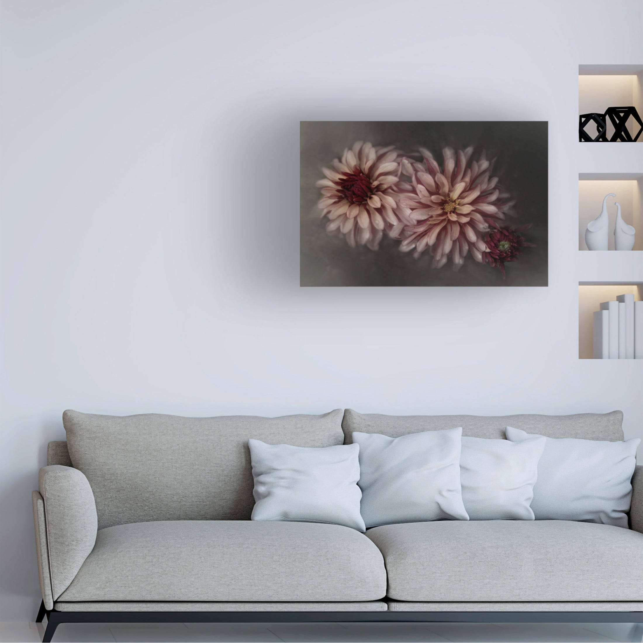 Canvas Wall Art - Gilbert Claes 'Dahlia Family' Wall Art for Living Room, Bedroom, or Office Décor by Trademark Fine Art - 24 x 16 Inches