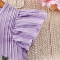 thumbnail image 5 of ITSAME Girls Outfit 2-Piece, Flower Embroidery Top and Ruffled Shorts Summer Casual Clothing Set Purple Size 3-4T, 5 of 8