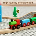 thumbnail image 3 of Set de tren de madera SainSmart Jr. para niños pequeños con doble cara, 3 of 7
