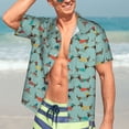 thumbnail image 4 of Uemuo Dachshund Dog Puppy Printed Regular Fit Short Sleeve Casual Hawaiian Shirt for Men,Aloha shirt,Tropical shirt,Floral print shirt,Vacation Beach shirt-Large, 4 of 9