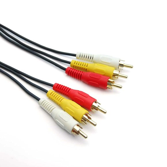 QualConnect RCA Audio/Video Cable, 3 RCA Male, 6 ft