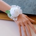 thumbnail image 2 of 2 Pulseras Elásticas Para Novia, Ramillete De Muñeca, Boda, Graduación, Mano, Zulema Ramillete de muñeca Flor de mano, 2 of 8