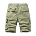 thumbnail image 4 of Mens Shorts Casual Cargo Stretch Waist Summer Beach Work Nine Short Pants for Men Multi-color, 4 of 5