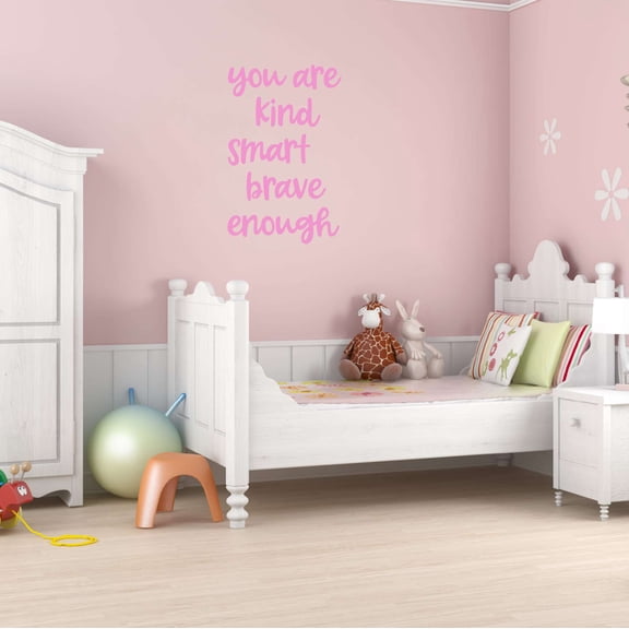 Family You are Kind Smart Brave Enough Precious Quotes & Sayings Wall Decal Decoration Quote Wall Decor Kids Decoration Inspirational Lasts Years and Easily Removable - Size: 18 In(W) x 30 In(H)