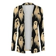 thumbnail image 4 of Wensltd Women Halloween Long Sleeve Open Front Cardigan Pattern Pumpkin Lightweight Coat, 4 of 7